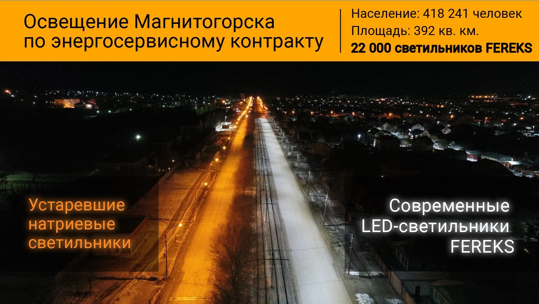 Уличное освещение Магнитогорска по энергосервису